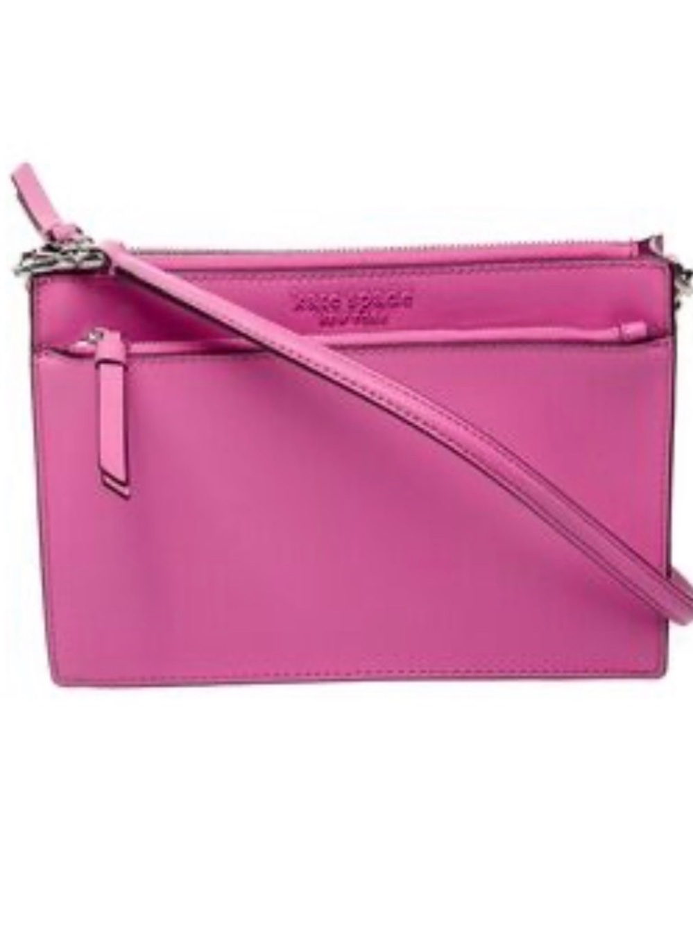 Kate Spade Cameron Monotone Zip Crossbody bag in "Bright Peony" pink.